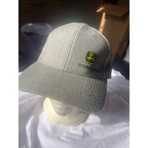 John Deere Baseball Cap Grey Embroidered Logo Adjustable Outdoor Hat